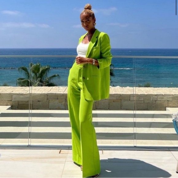 Zara Jackets & Blazers - Zara Neon Lime Green Oversized Blazer
